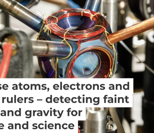 This device measures acceleration and rotation by shining lasers into small clouds of rubidium atoms. Sandia National Laboratories